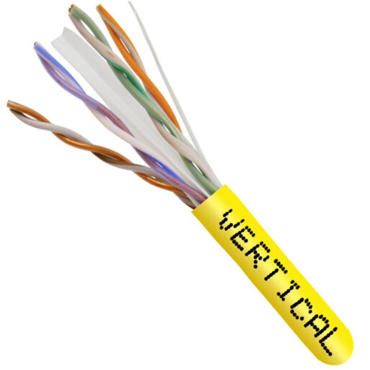 060-494/YL Vertical Cable 060-494 Series 23 AWG 4 Unshielded Twisted Pair Solid Bare Copper CMR Non-Plenum Cat6 Cable - 1000' Pull Box - Yellow