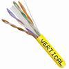 060-494/YL Vertical Cable 060-494 Series 23 AWG 4 Unshielded Twisted Pair Solid Bare Copper CMR Non-Plenum Cat6 Cable - 1000' Pull Box - Yellow
