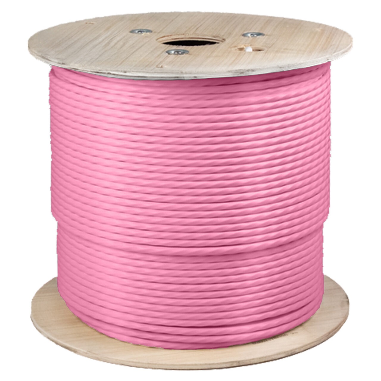 064-690/A/PK Vertical Cable 064-690 Series 23 AWG 4 Unshielded Twisted Pair Solid Bare Copper CMR Non-Plenum Cat6A Cable - 1000' Spool - Pink