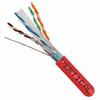 064-707/A/S/RD Vertical Cable 064-707 Series 23 AWG 4 Shielded Twisted Pair Solid Bare Copper CMR Non-Plenum Cat6A Cable - 1000' Wooden Spool - Red