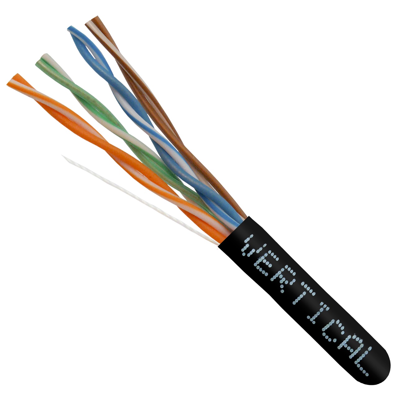 066-554/P/BK Vertical Cable 066-554 Series 23 AWG Unshielded Twisted Pair Solid Bare Copper CMP Plenum Cat6 Cable - 1000' Pull Box - Black