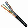 066-554/P/BK Vertical Cable 066-554 Series 23 AWG Unshielded Twisted Pair Solid Bare Copper CMP Plenum Cat6 Cable - 1000' Pull Box - Black