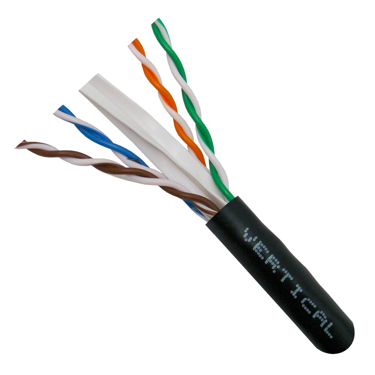 069-559/CMX Vertical Cable 069-559 Series 23 AWG 4 Unshielded Twisted Pair Solid Bare Copper LLDPE Jacket CMX Non-Plenum Cat6 Cable - 1000' Wooden Spool - Black