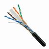 Show product details for 069-560/CMXF Vertical Cable 069-560 Series 23 AWG 4 Unshielded Twisted Pair Solid Bare Copper LLDPE Jacket CMXF Non-Plenum Cat6 Direct Burial Gel-Filled (Flooded Core) Cable - 1000' Wooden Spool - Black