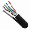 Show product details for 069-562/MESG Vertical Cable 069-562 Series 23 AWG 8 Unshielded Twisted Pair Solid Bare Copper LLDPE Jacket CMX Non-Plenum Cat6 Galvanized Steel Messenger Direct Burial / Aerial Cable - 1000' Wooden Spool - Black
