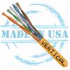 166-254/P/OR Vertical Cable 166-254 Series 23 AWG 4 Unshielded Twisted Pair Solid Bare Copper CMP Plenum Cat6 Cable - 1000' Pull Box - Orange