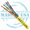 166-259/P/YL Vertical Cable 166-259 Series 23 AWG 4 Unshielded Twisted Pair Solid Bare Copper CMP Plenum Cat6 Cable - 1000' Pull Box - Yellow