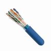 168-401/S/P/BL Vertical Cable 168-401 Series 23 AWG 4 Shielded Twisted Pair Solid Bare Copper CMP Plenum Cat6 Cable - 1000' Wooden Spool - Blue