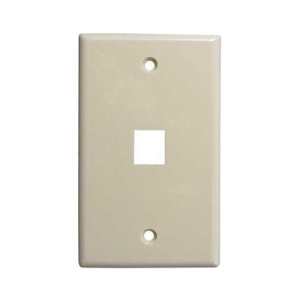 304-J2632/1P/IV Vertical Cable Keystone Wall Plate, 1-Port - Ivory
