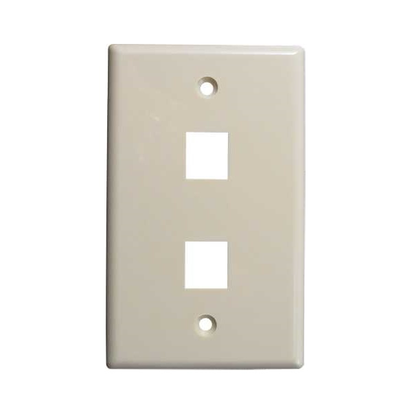 304-J2635/2P/IV Vertical Cable Keystone Wall Plate, 2-Port - Ivory