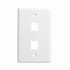 Show product details for 304-J2636/2P/WH Vertical Cable Keystone Wall Plate, 2-Port - White