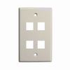 Show product details for 304-J2640/4P/AL Vertical Cable Keystone Wall Plate, 4-Port - Almond