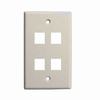 Show product details for 304-J2641/4P/IV Vertical Cable Keystone Wall Plate, 4-Port - Ivory