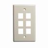 Show product details for 304-J2644/6P/IV Vertical Cable Keystone Wall Plate, 6-Port - Ivory