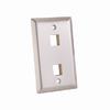 Show product details for 304-J2653/2P/S Vertical Cable Wall Plate, 2-Port, Stainless Steel