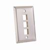 Show product details for 304-J2654/3P/S Vertical Cable Wall Plate, 3-Port, Stainless Steel