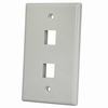Show product details for 304-J2662/2P/GY Vertical Cable Keystone Wall Plate 2-Port - Gray