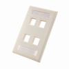 305-319ID/4P/WH Vertical Cable Wall Plate with ID Window, 4-Port - White