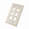 Show product details for 305-323ID/6P/WH Vertical Cable Wall Plate with ID Window, 6-Port - White