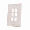 Show product details for 308-623D/6P/WH Vertical Cable Keystone Wall Plate, 6-Port, Decora Style