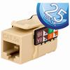 351-V2606/IV/25 Vertical Cable CAT5E Data Grade Keystone Jack 90° 8x8 Conductors - 25 Pack - Ivory