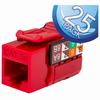 351-V2609/RD/25 Vertical Cable CAT5E Data Grade Keystone Jack 90° 8x8 Conductors - 25 Pack - Red