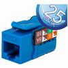 352-V2703/BL/25 Vertical Cable CAT6 Data Grade Keystone Jack 90° 8x8 Conductors - 25 Pack - Blue