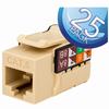 352-V2706/IV/25 Vertical Cable CAT6 Data Grade Keystone Jack 90° 8x8 Conductors - 25 Pack - Ivory
