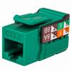 352-V2715/GR Vertical Cable CAT6 Data Grade Keystone Jack 90° 8x8 Conductors - Green