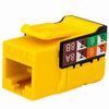 Show product details for 352-V2722/YL Vertical Cable CAT6 Data Grade Keystone Jack 90° 8x8 Conductors - Yellow