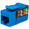 353-V2814/C6ABL Vertical Cable CAT6A Data Grade Keystone U-Jack 90° 8x8 Conductors - Blue