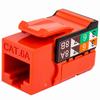 Show product details for 353-V2818/C6AOR Vertical Cable CAT6A Data Grade Keystone U-Jack 90° 8x8 Conductors - Orange
