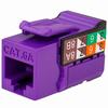 Show product details for 353-V2819/C6APR Vertical Cable CAT6A Data Grade Keystone U-Jack 90° 8x8 Conductors - Purple