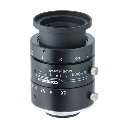 V5028-MPY Computar 1.1" C-Mount 50mm F/2.8 12 Mega-Pixel Ultra Low Distortion Manual Iris Lens