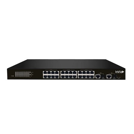 VIS-LRPOE24-2 InVid Tech 24-Port PoE Switch with 2x Gigabit Combo Port