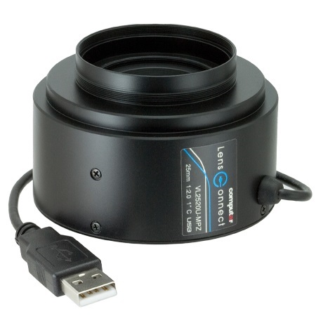 VL2520U-MPZ Computar 1" C-Mount 25mm F/2.0 20MP Industrial Plug and Play Remote Control Iris Lens