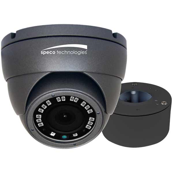 VLDT4G Speco Technologies 3.6mm @ 1920x1080 Outdoor IR Day/Night WDR Eyeball HD-TVI Security Camera 12VDC - Dark Gray Housing