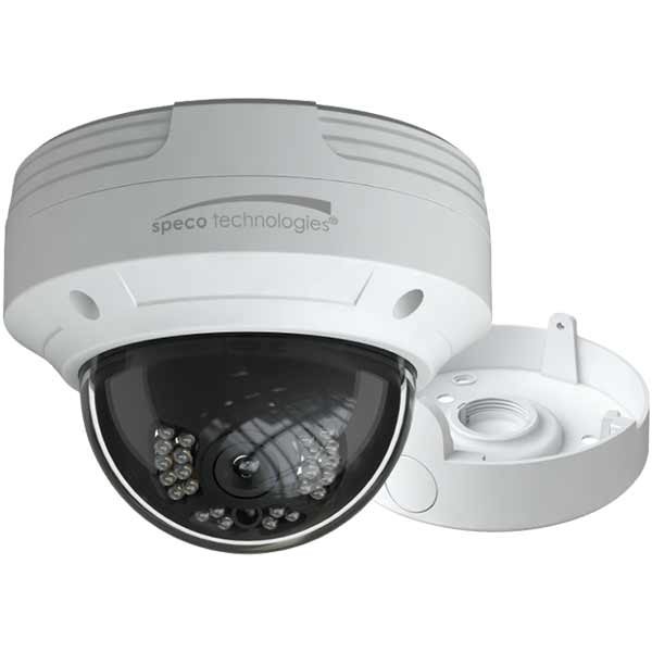 VLDT5W Speco Technologies 2.8mm 30FPS @ 1080 x 720 Outdoor IR WDR Dome HD-TVI Security Camera 12VDC - White Housing