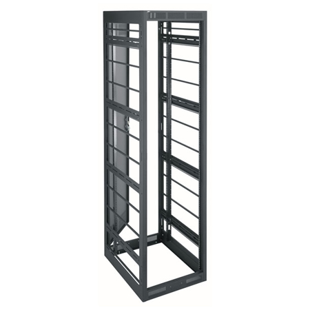 VRK-44-31H Middle Atlantic 44 Space (77 Inch), 31 Inch Deep Video Rack with Horizontal Lacing Bars, with Rear Door, Black Finish