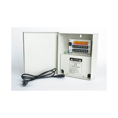 W-12VDC-9P-10A Basix 12VDC/10Amps 9 PTC OUTPUT CCTV DISTRIBUTED POWER SUPPLY