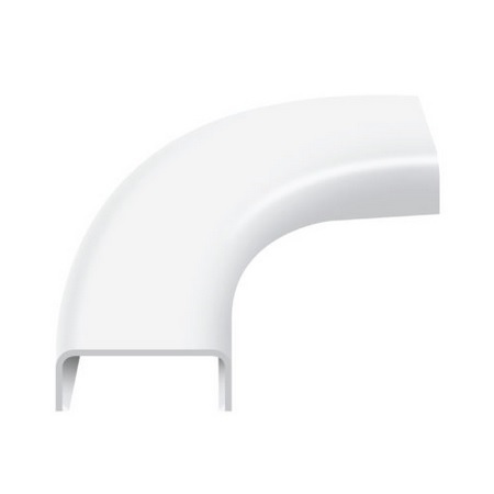 FM90375-W Wire Trak 375 Series 3/4" W x 1/2" H Surface Raceway 90° Flat Elbow Fitting - White