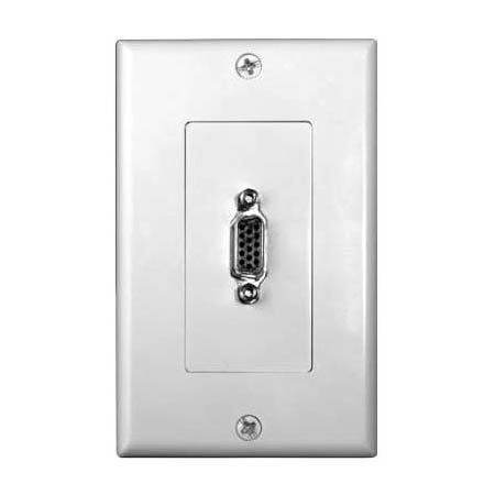 WALLPLATE-VGA-WHT Single Gang VGA Wall Plate - White