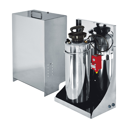 WASEX2T4AT Videotec Tank 10l with integrated pump controlled by ATEX Ex II 2 GD Exd IIC T4 Gb Ex tb IIIC T130°C Db certified solenoid valve delivery head up to max 20m (66ft) IN 24Vac/dc