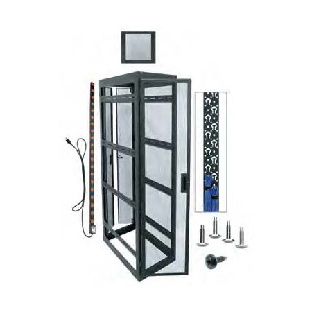 WMRK-2436SVR Middle Atlantic 24 Space (42 Inch), 36 Inch Deep Gangable Configured Server Rack with Side Panels, Black Finish