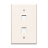 Show product details for WP3302-LA Legrand On-Q 1-Gang 2-Port Oversized Wall Plate Light Almond