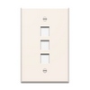 Show product details for WP3303-LA Legrand On-Q 1-Gang 3-Port Oversized Wall Plate Light Almond