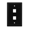 Show product details for WP3402-BK Legrand On-Q 1-Gang 2-Port Wall Plate - Black
