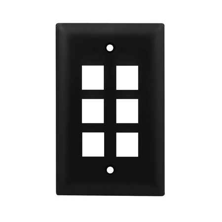 WP3406-BK-10 Legrand On-Q 1-Gang 6-Port Wall Plate Black – 10 Pack
