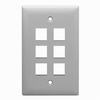 Show product details for WP3406-GY Legrand On-Q 1-Gang 6-Port Wall Plate Gray