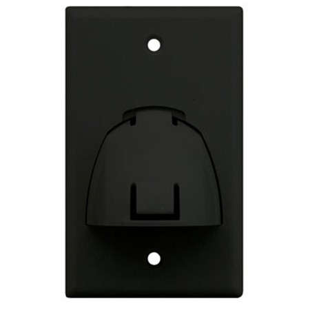 WP9001-BK Legrand On-Q Single Gang Hinged Bull Nose Wall Plate Black